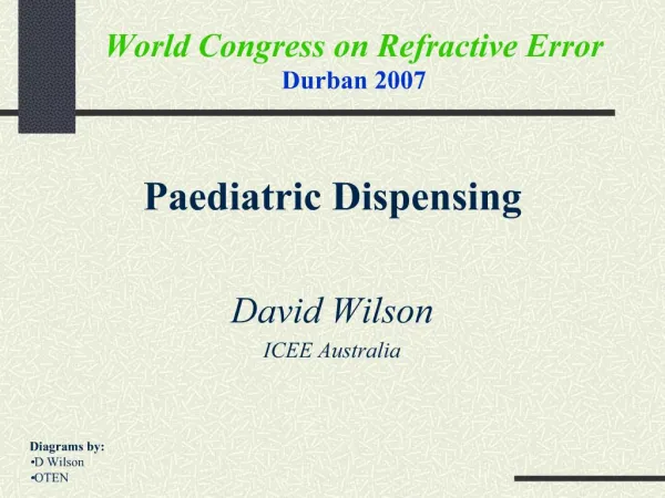 World Congress on Refractive Error Durban 2007
