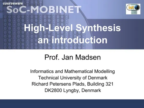 High-Level Synthesis an introduction