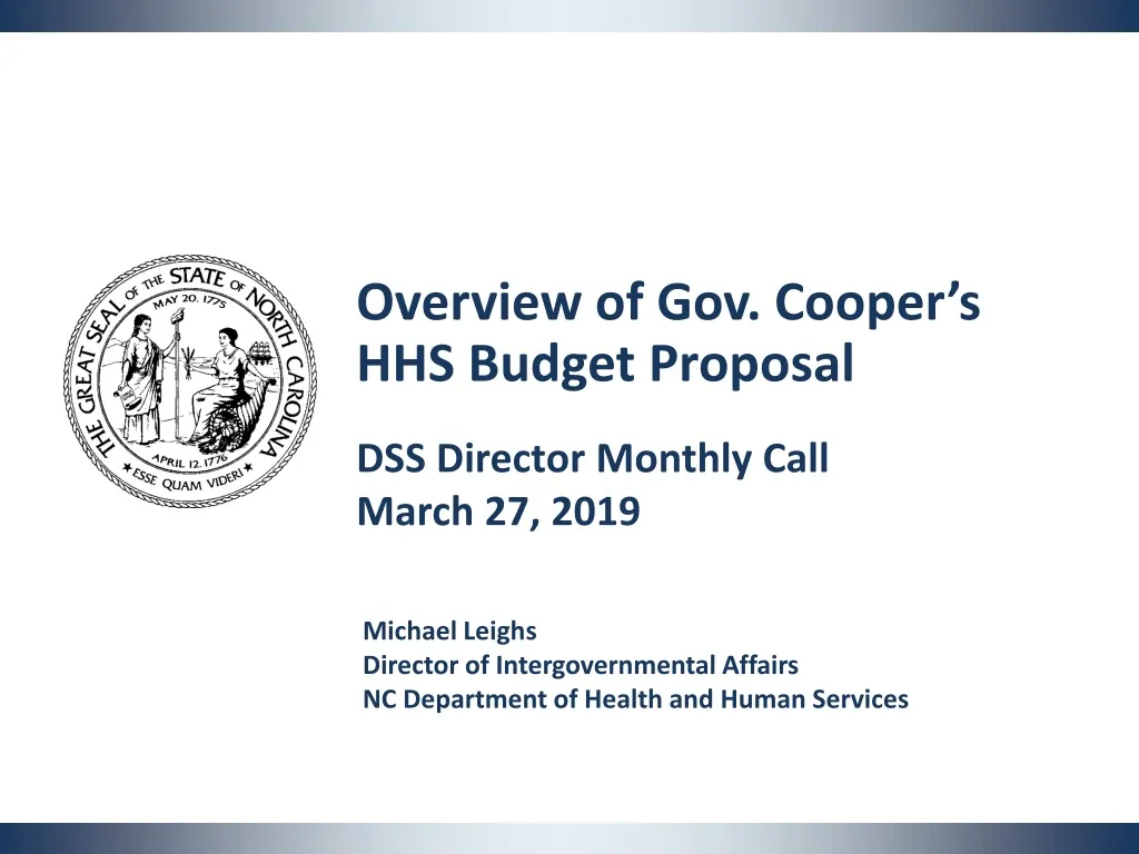 overview of gov cooper s hhs budget proposal