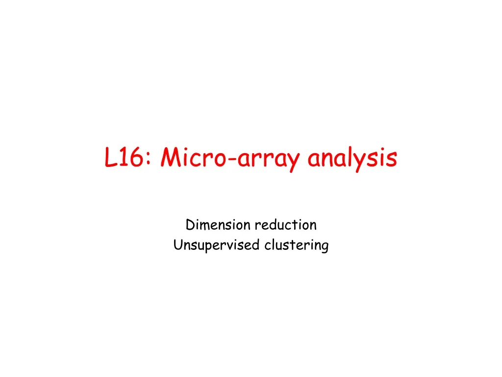 l16 micro array analysis