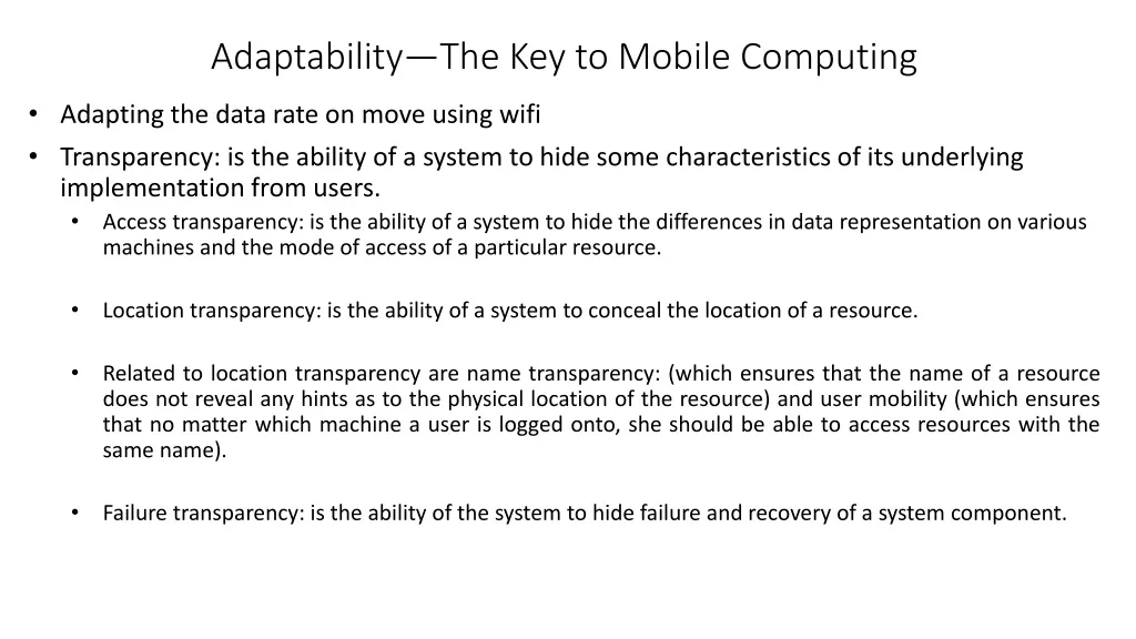 adaptability the key to mobile computing