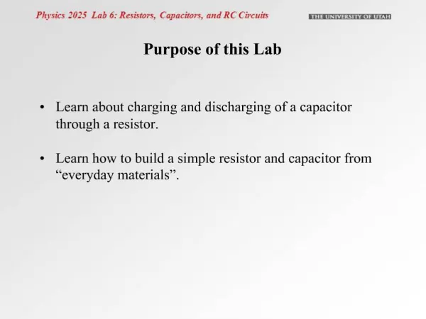 Purpose of this Lab
