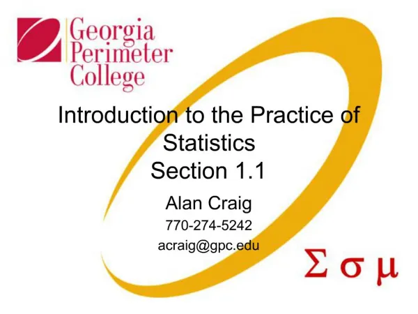 Introduction to the Practice of Statistics Section 1.1