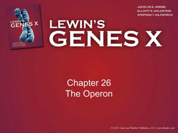 Chapter 26 The Operon