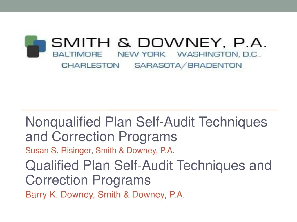 nonqualified plan self audit techniques