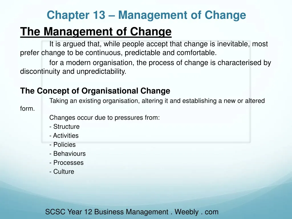 chapter 13 management of change