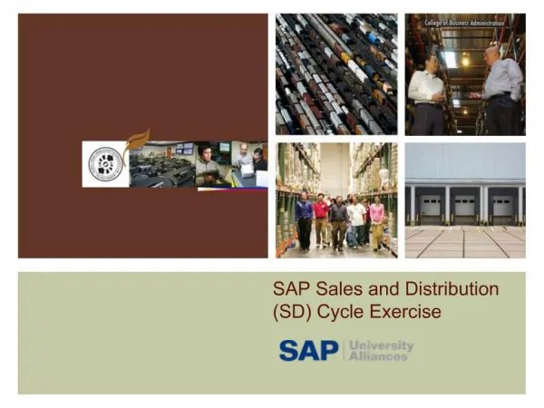 SAP Sales and Distribution SD Cycle Exercise