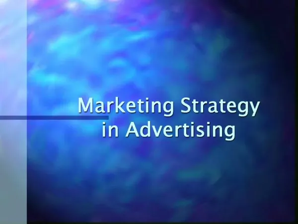 Marketing Strategy in Advertising