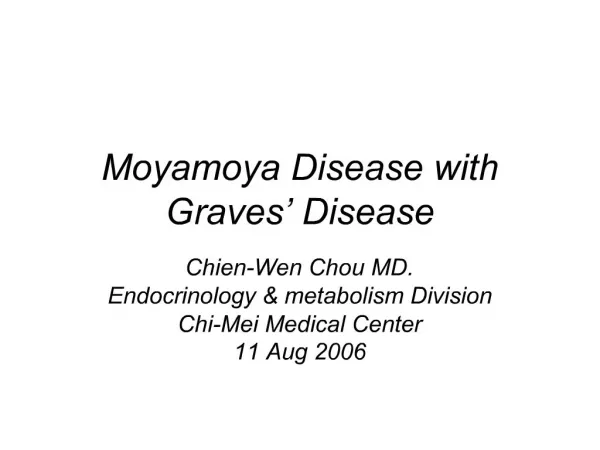 Moyamoya Disease with Graves Disease