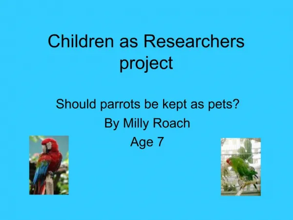 Children as Researchers project