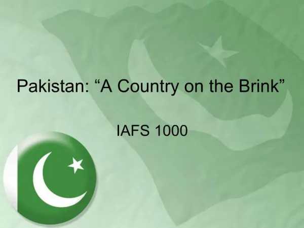 Pakistan: A Country on the Brink