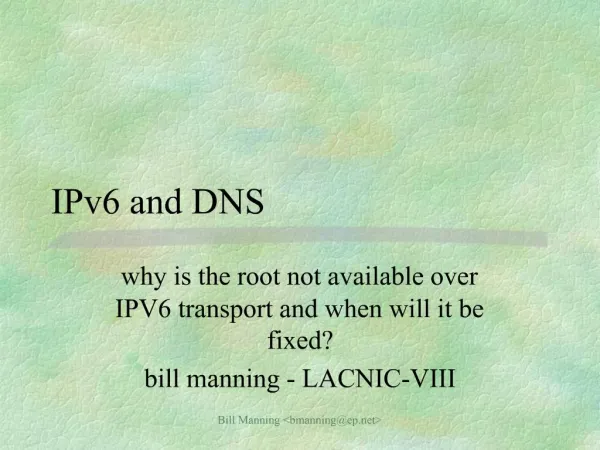 IPv6 and DNS