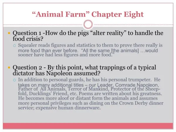 Animal Farm Chapter Eight