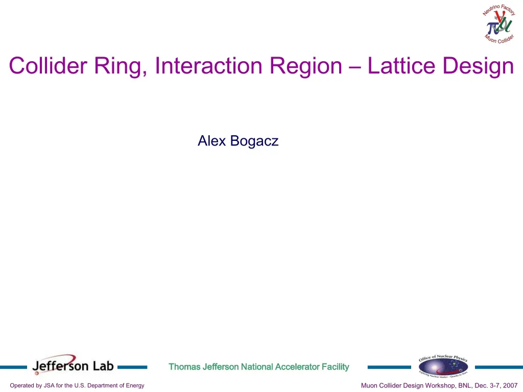 collider ring interaction region lattice design
