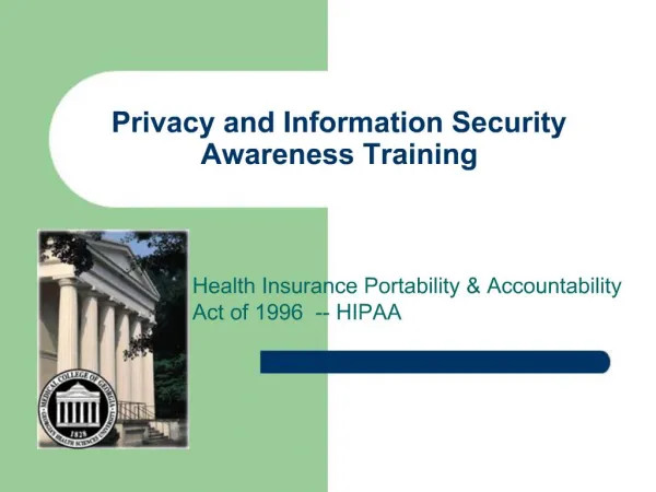 Privacy and Information Security Awareness Training