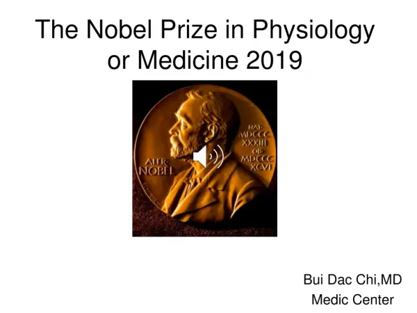 The Nobel Prize in Physiology or Medicine 2019