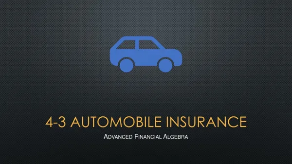 4-3 Automobile Insurance