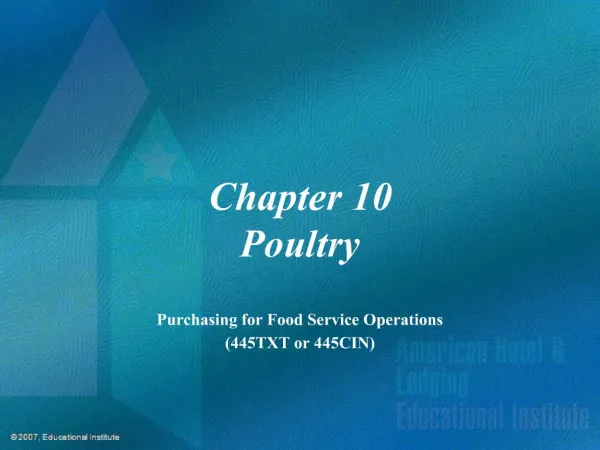 Chapter 10 Poultry