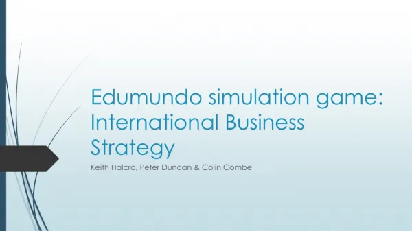 Edumundo simulation game: International Business Strategy