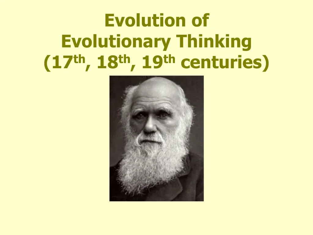 evolution of evolutionary thinking 17 th 18 th 19 th centuries
