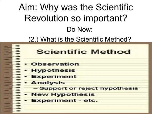 Aim: Why was the Scientific Revolution so important