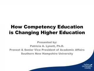 How Competency Education is Changing Higher Education - slide 1