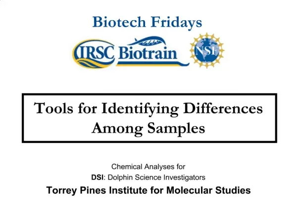Tools for Identifying Differences Among Samples