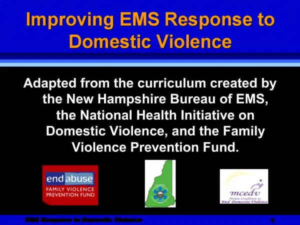 Improving EMS Response to Domestic Violence