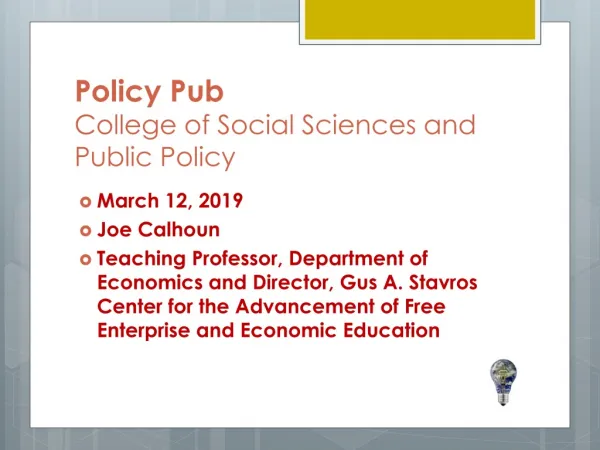 Policy Pub College of Social Sciences and Public Policy