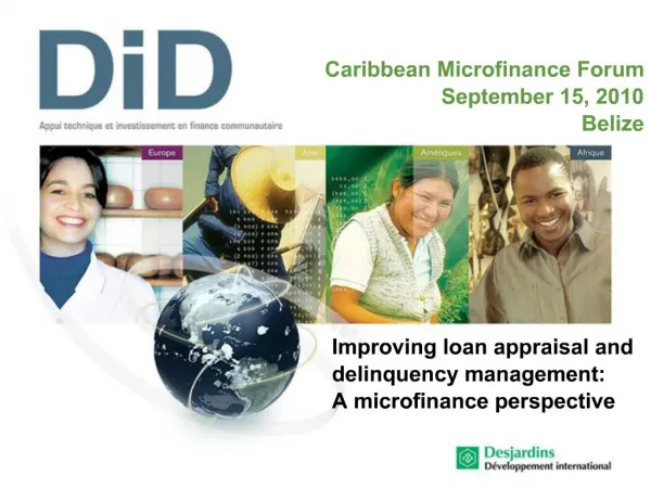 Improving loan appraisal and delinquency management: A microfinance perspective