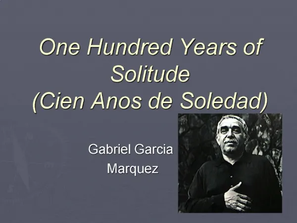 One Hundred Years of Solitude Cien Anos de Soledad