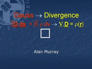 Gauss Divergence D.ds r dv .D rr