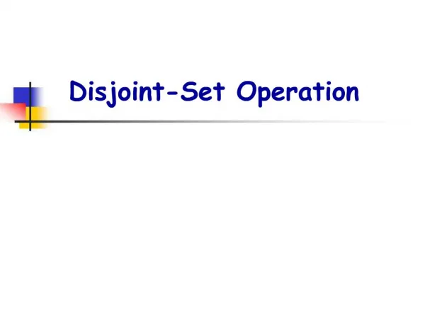 Disjoint-Set Operation