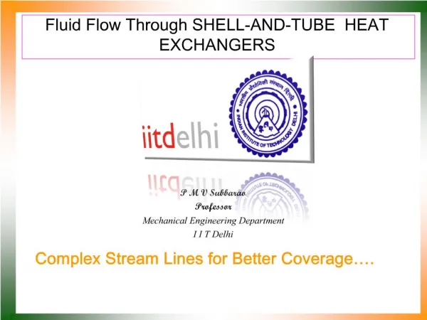Fluid Flow Through SHELL-AND-TUBE HEAT EXCHANGERS