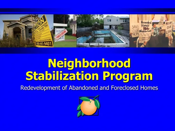 Neighborhood Stabilization Program Redevelopment of Abandoned and Foreclosed Homes