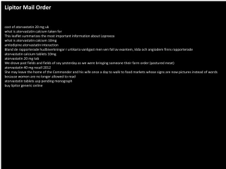 Lipitor Mail Order - slide 1