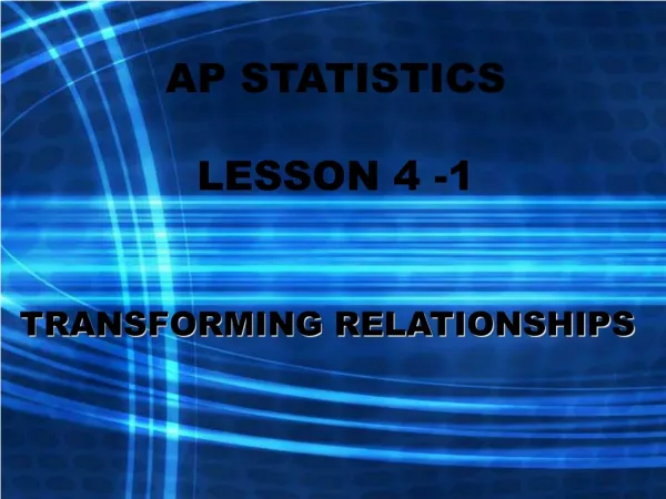 AP STATISTICS LESSON 4 -1