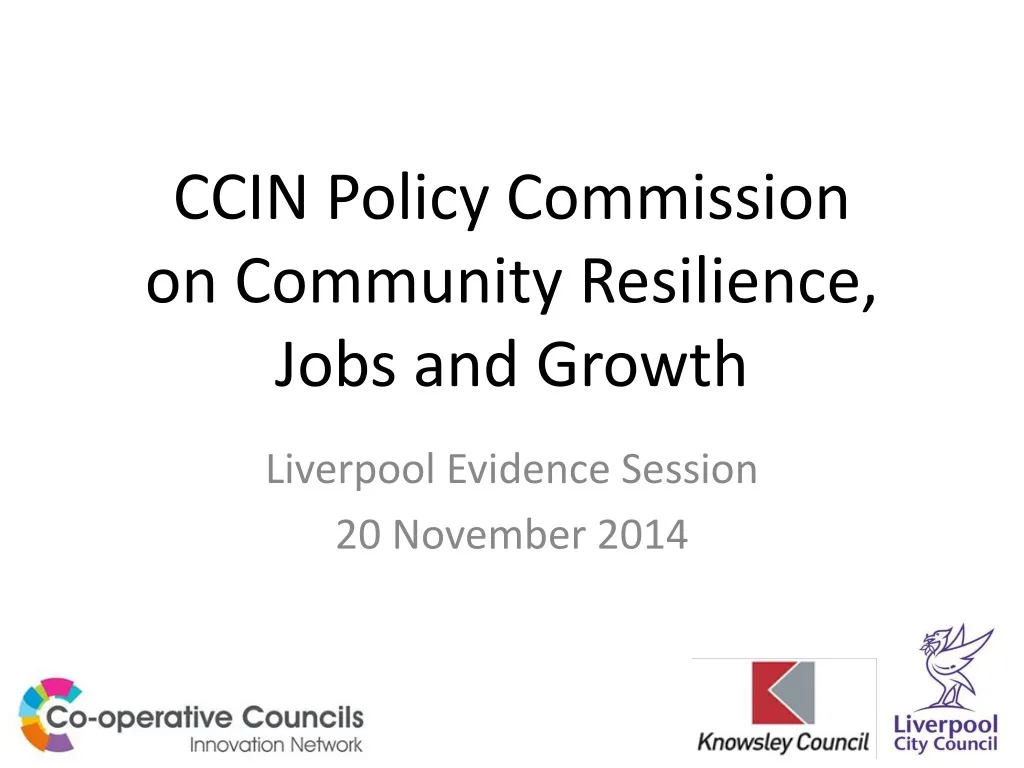 ccin policy commission on community resilience jobs and growth