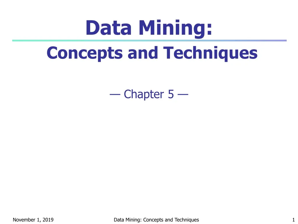 data mining concepts and techniques chapter 5