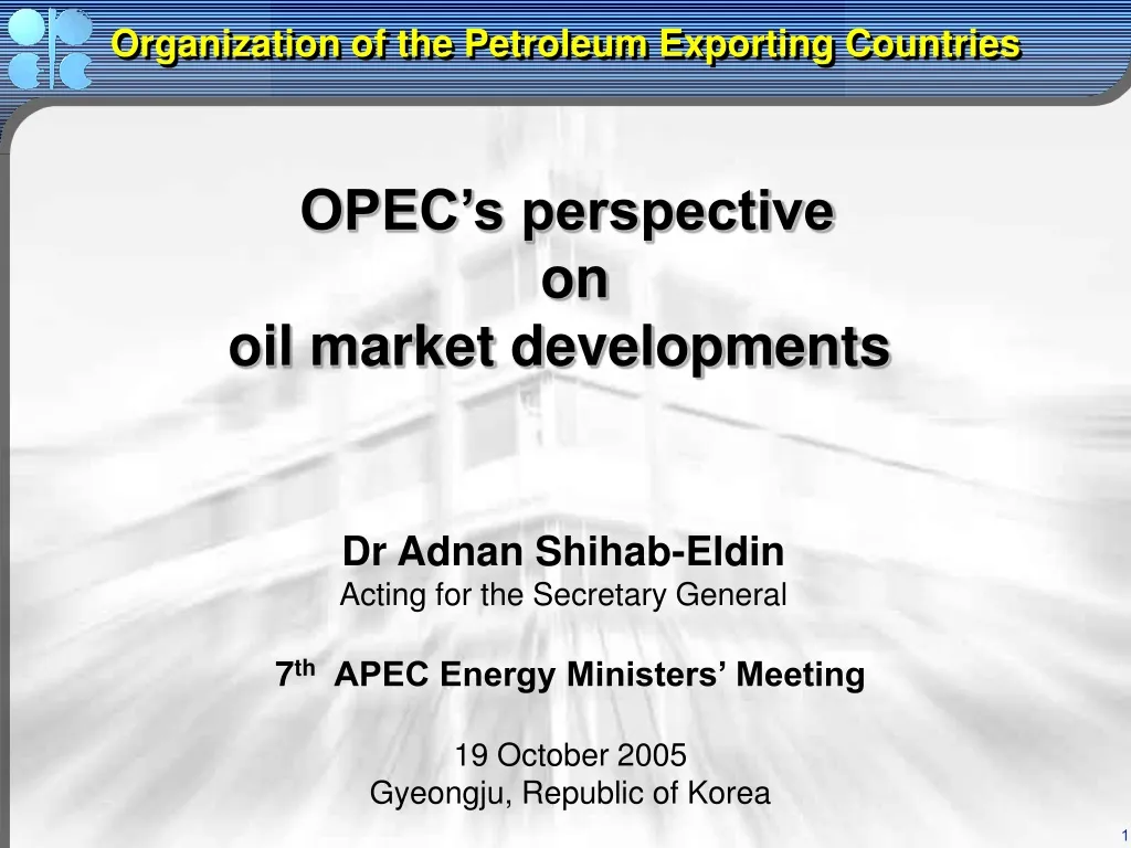 organization of the petroleum exporting countries