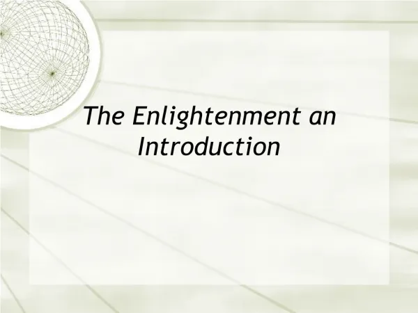 The Enlightenment an Introduction