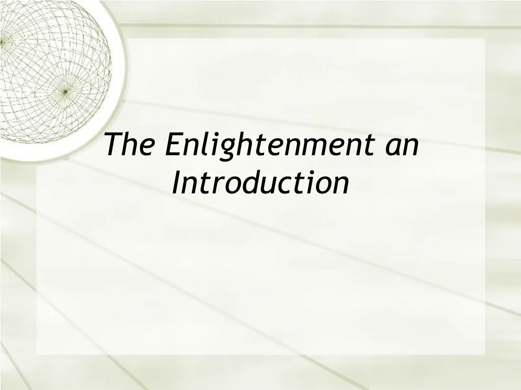 the enlightenment an introduction