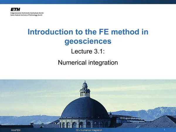 Introduction to the FE method in geosciences