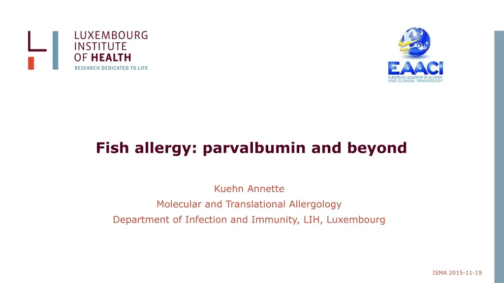 fish allergy parvalbumin and beyond