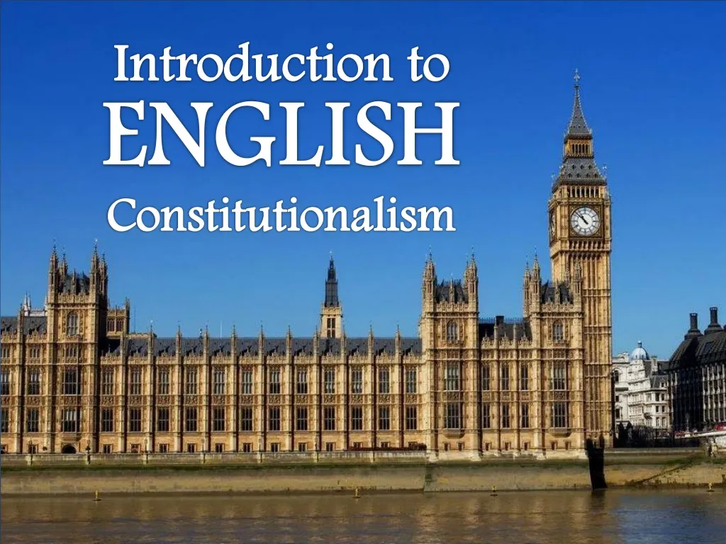 introduction to english constitutionalism