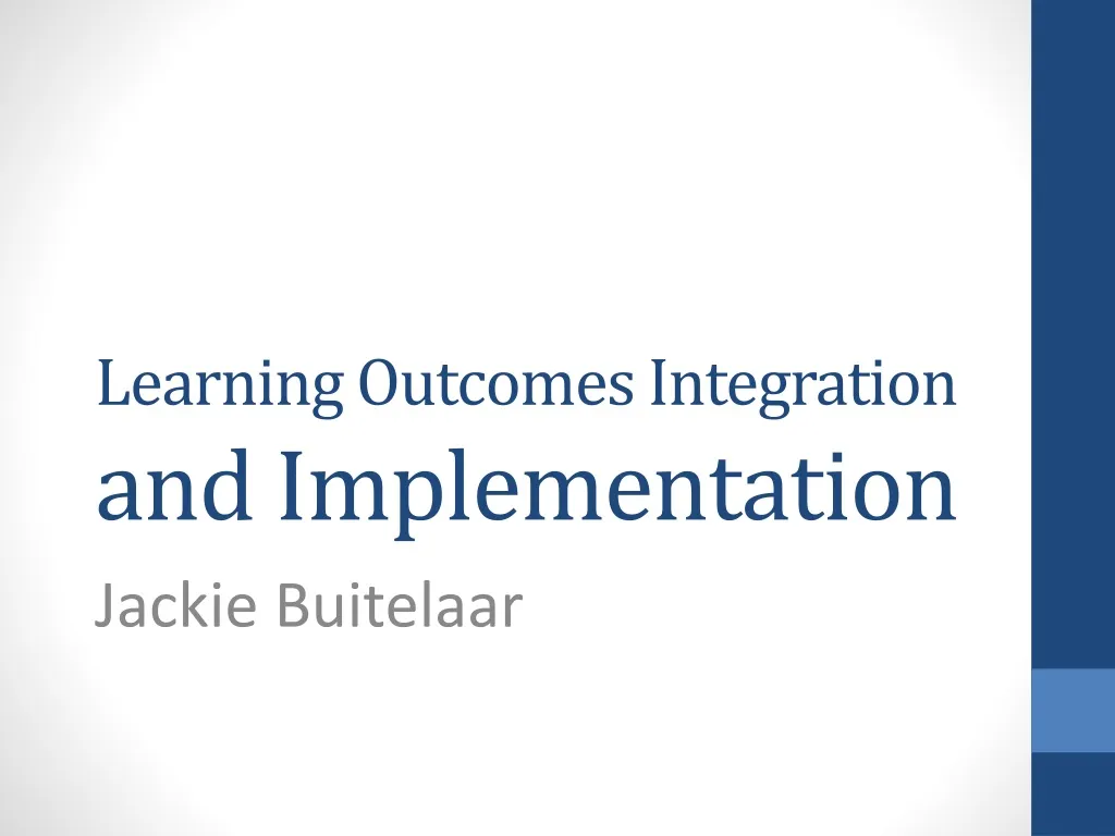 learning outcomes integration and implementation