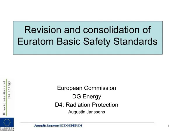 Revision and consolidation of Euratom Basic Safety Standards