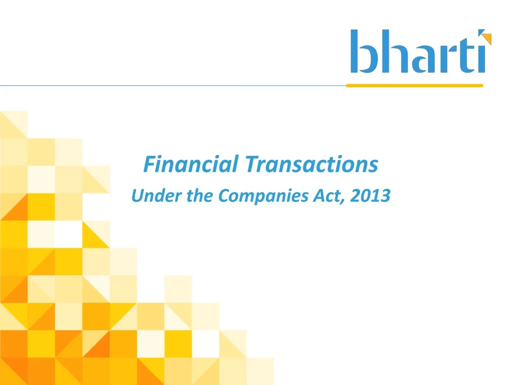 financial transactions under the companies