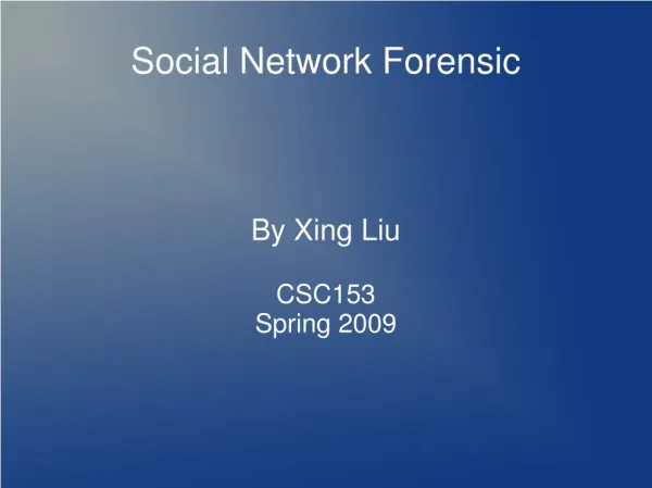 Social Network Forensic