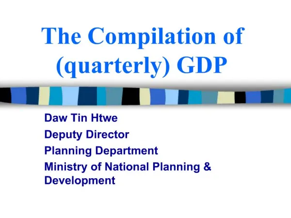 The Compilation of quarterly GDP